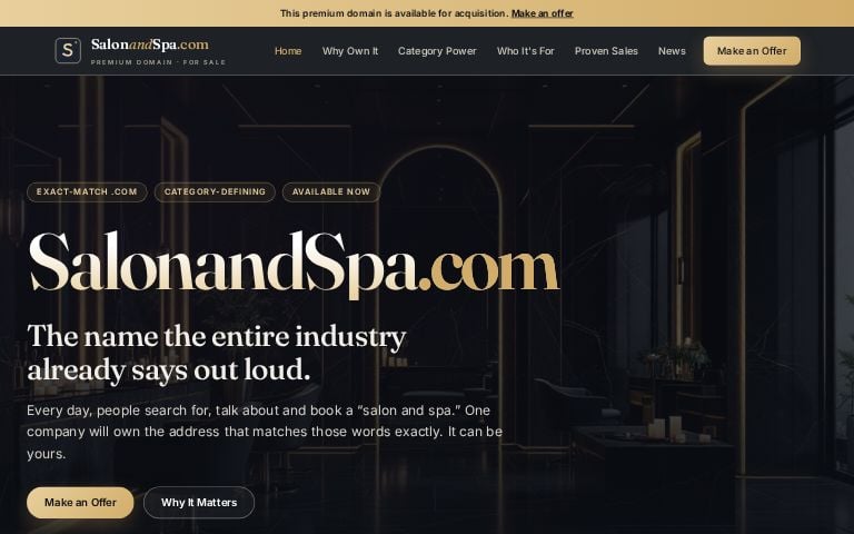 SalonandSpa.com home page, made with az.ai